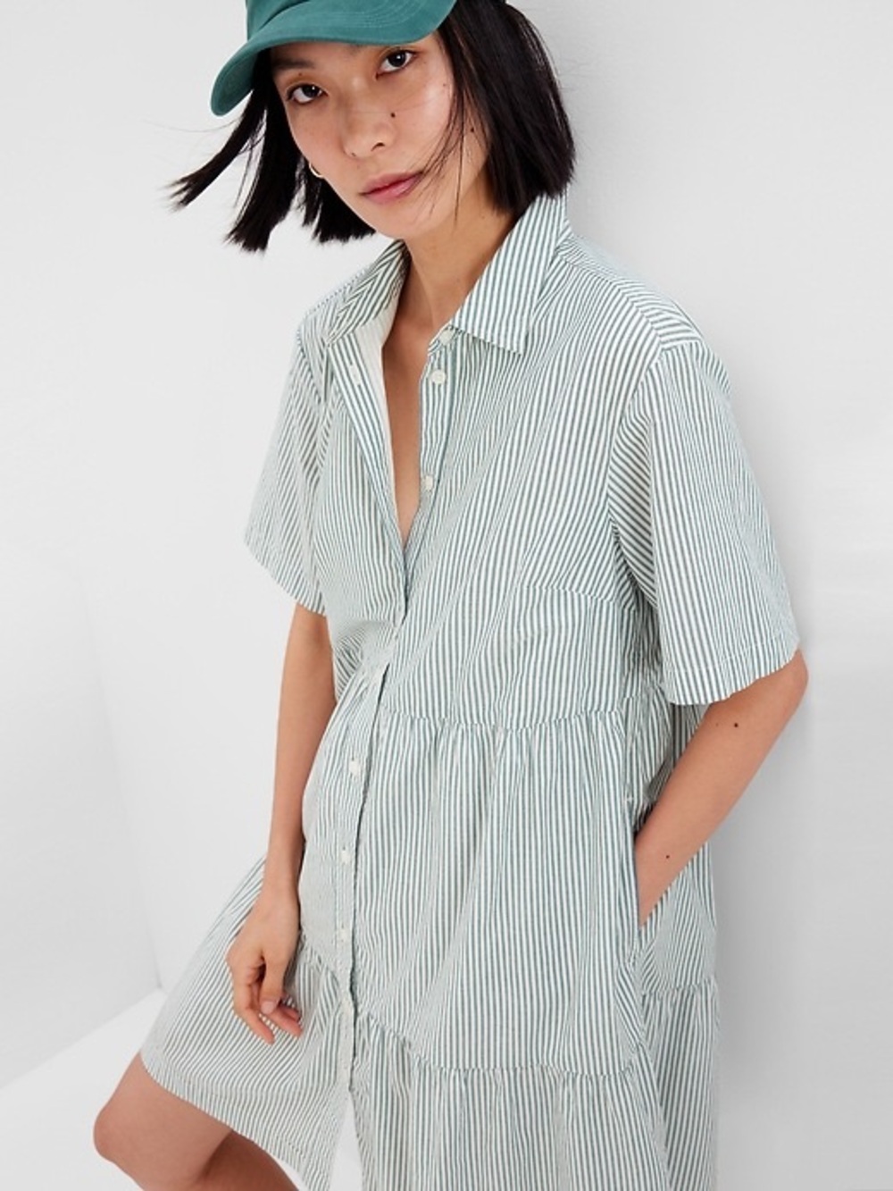 GAP tiered mini shirtdress